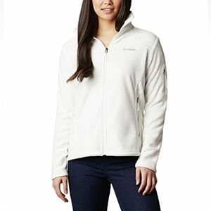 Cream white Columbia zip fleece comfy jacket size medium